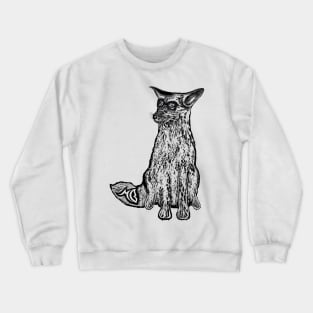 Hipster Coyote Black Crewneck Sweatshirt